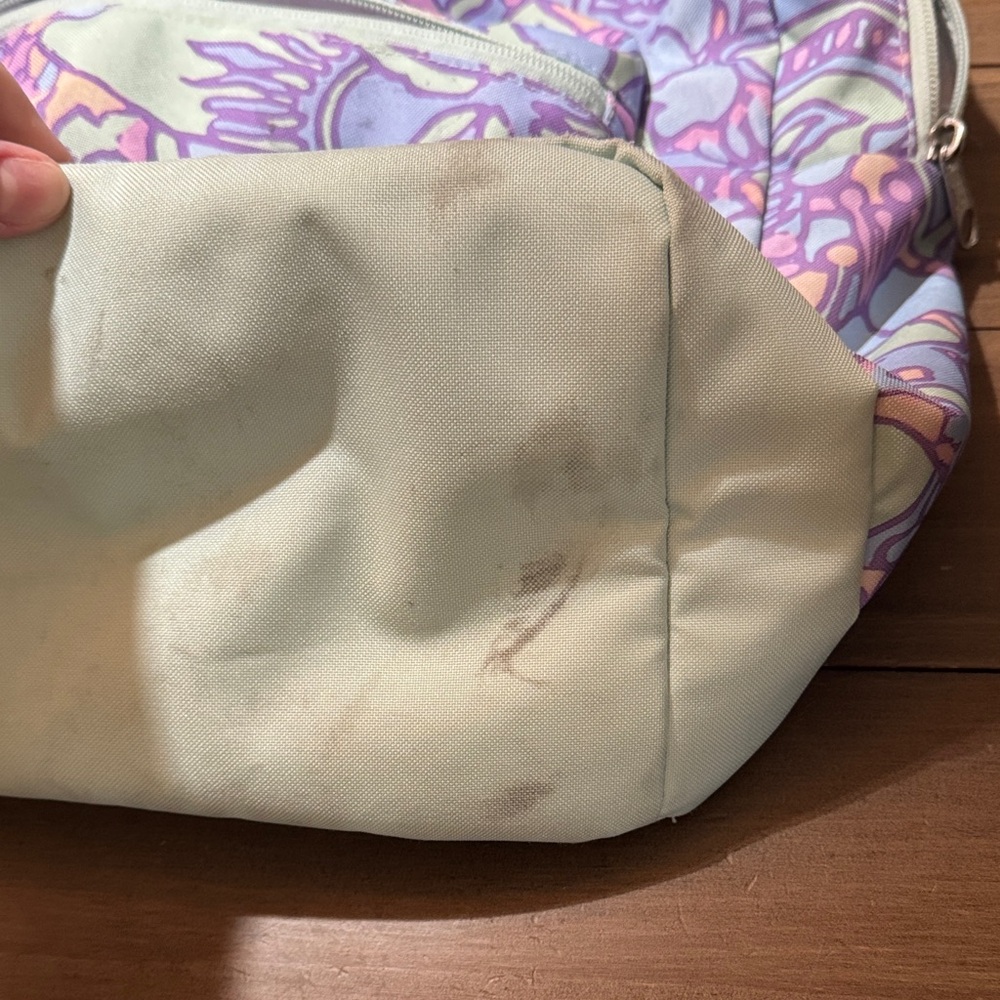 JanSport Pink and Purple Abstract Backpack - Picture 2 of 5